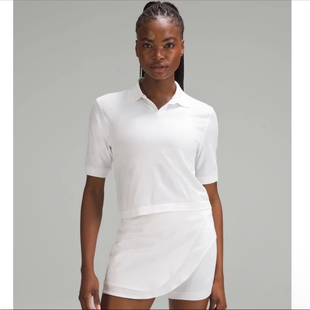 Lululemon Swiftly Tech Relaxed Fit White Womens Polo Shirt Sz 8
